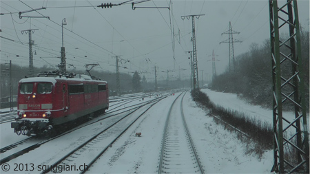 Vista dalla cabina - DB BR 151 (Germania)